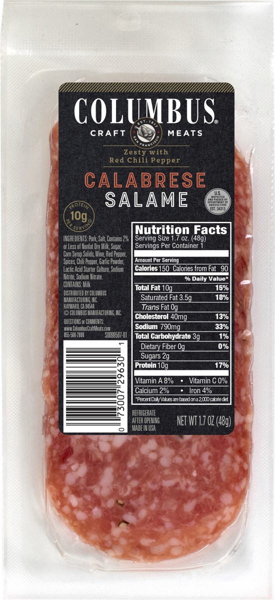 slide 5 of 6, COLUMBUS Calabrese Snack Pack, 1.7 oz, 1.7 oz