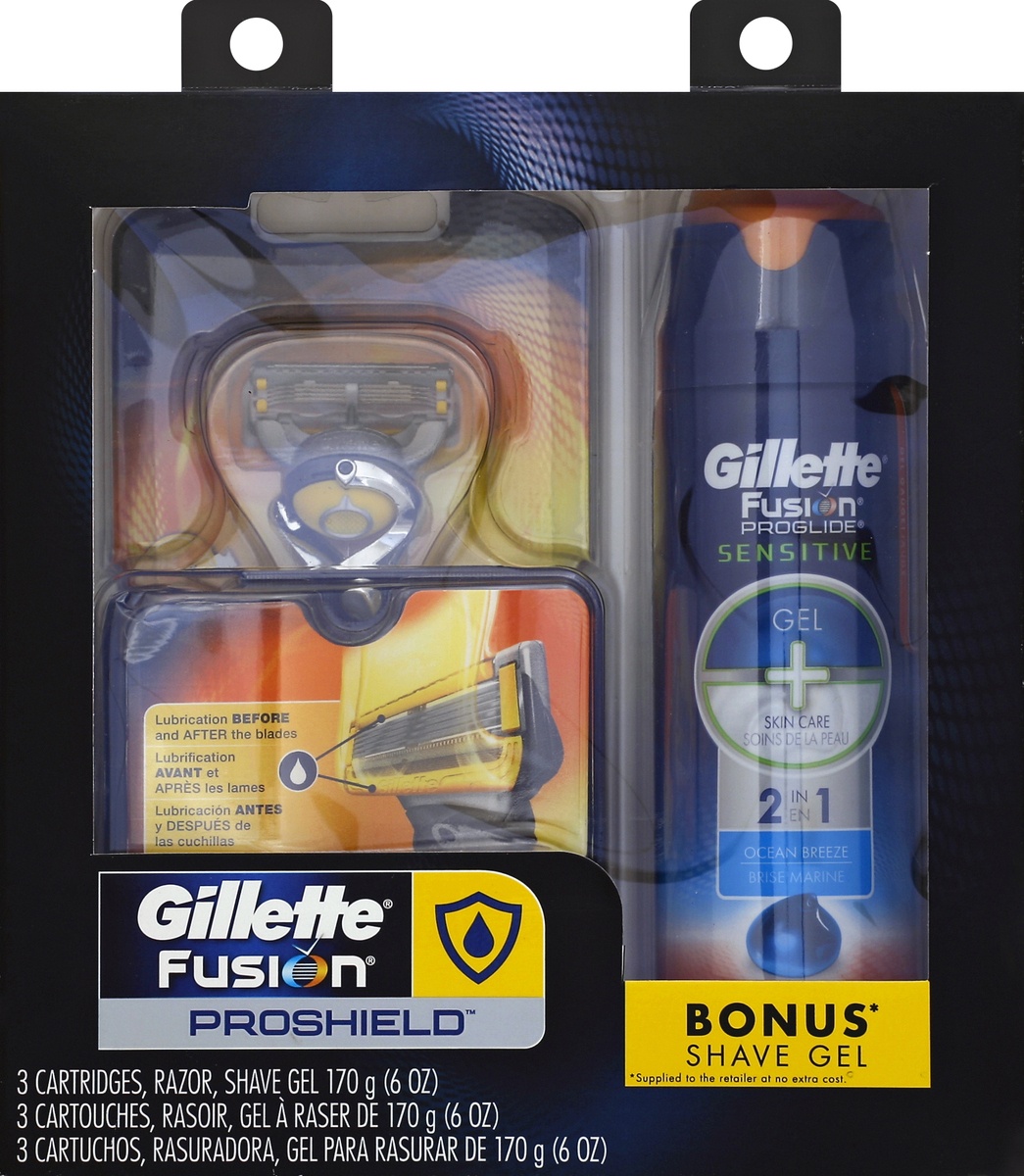 slide 1 of 1, Gillette Cartridges, Razor Shave Gel 1 ea, 9 ct