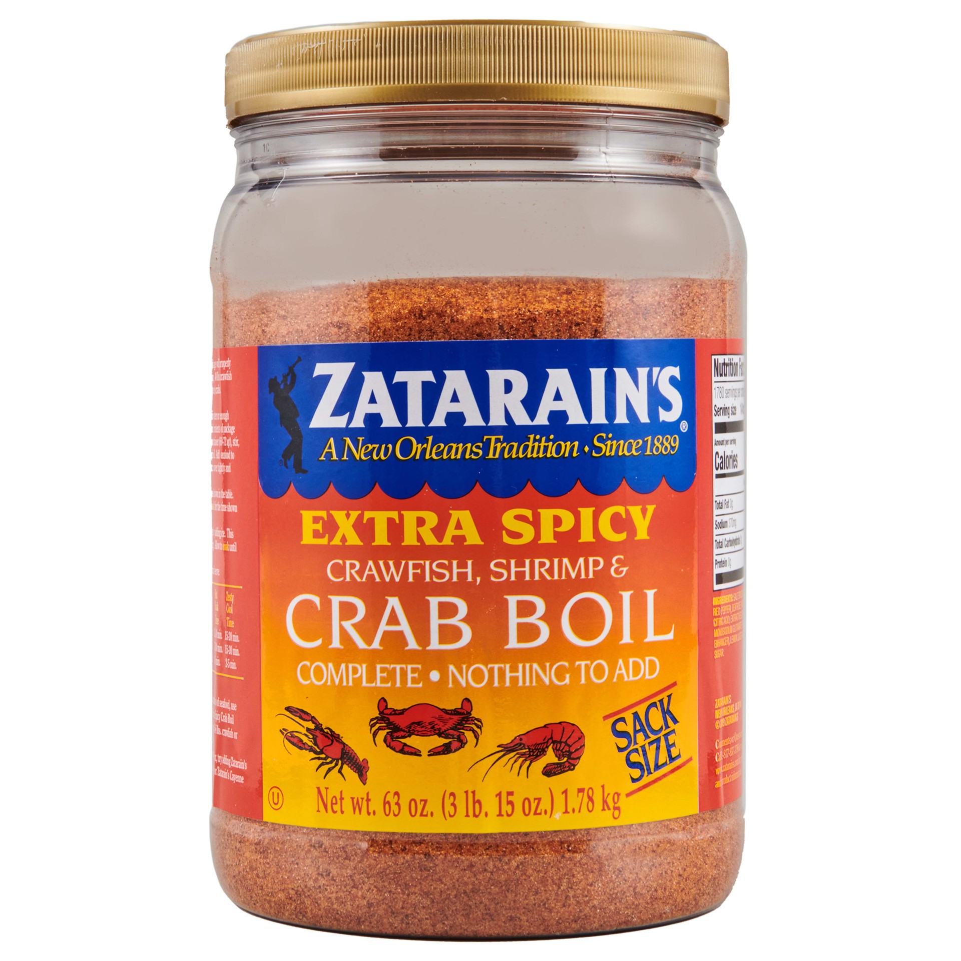 slide 1 of 5, Zatarain's Crab Boil Seasoning - Extra Spicy, 63 oz