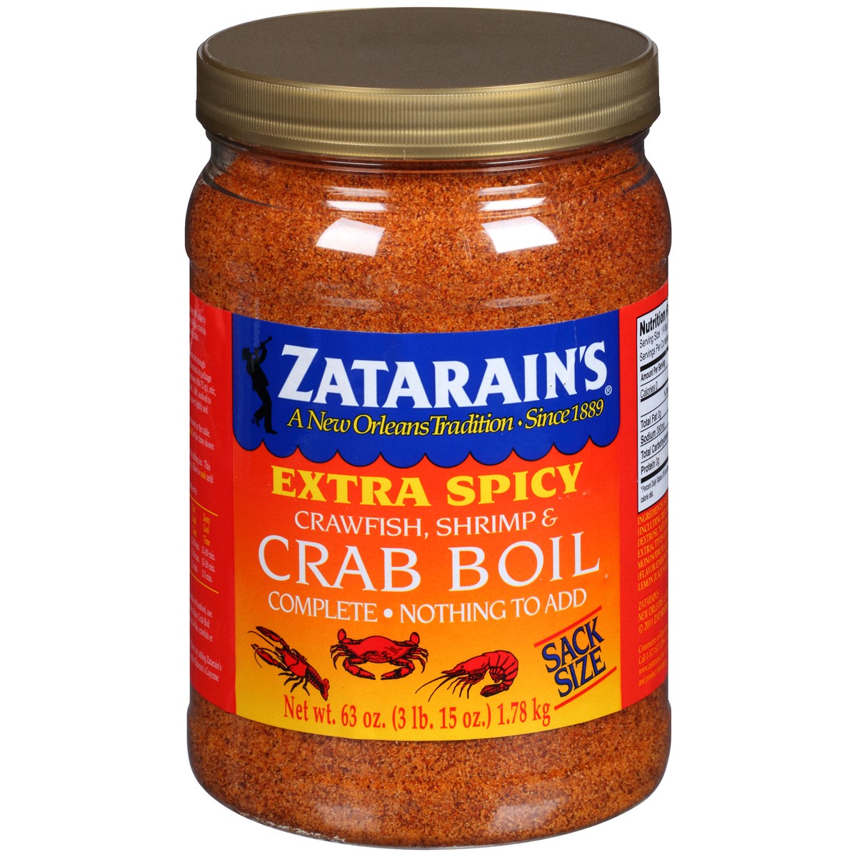 slide 1 of 5, Zatarain's Crab Boil Seasoning - Extra Spicy, 63 oz