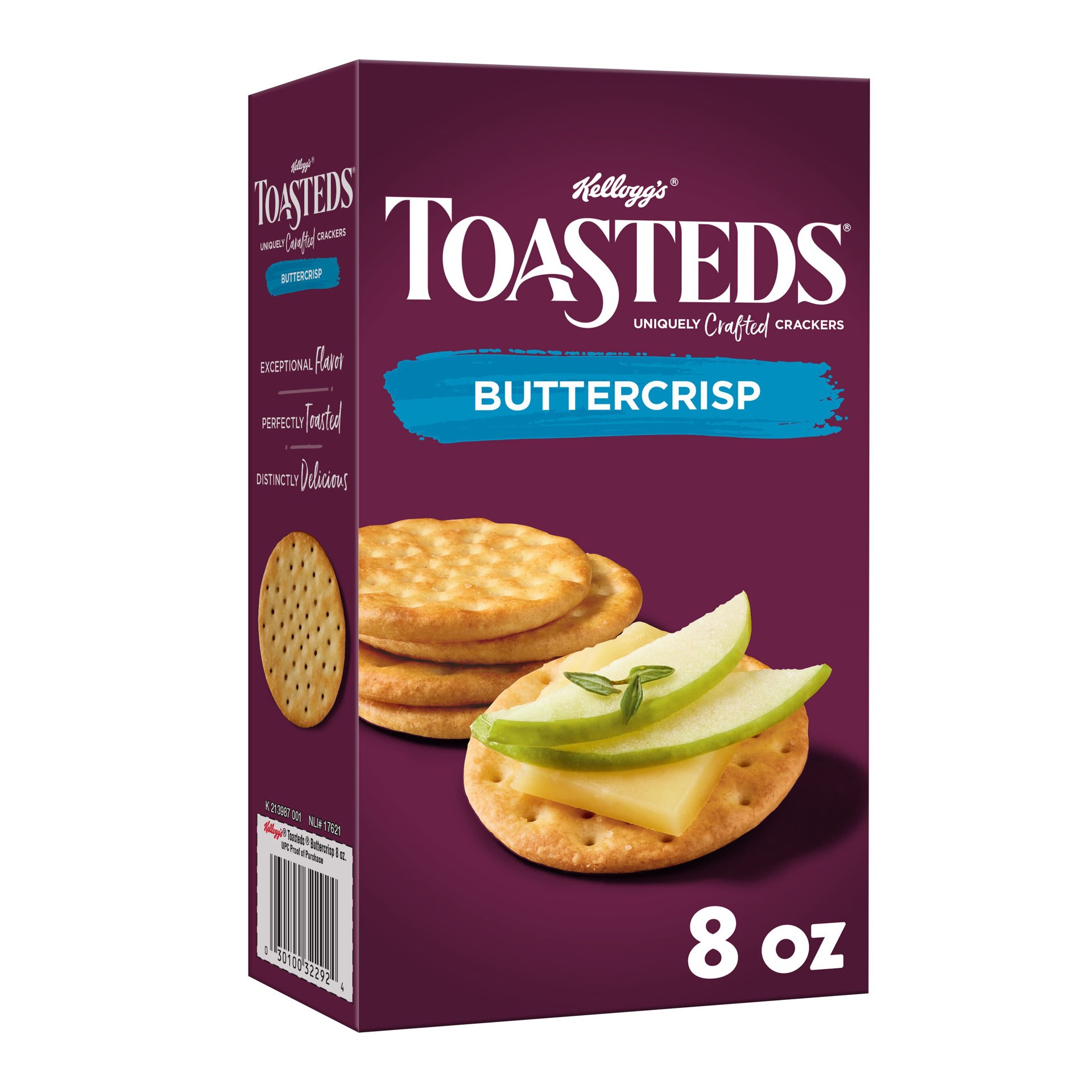 slide 1 of 7, Toasteds Buttercrisp Crackers, 8 oz