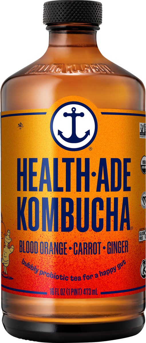 slide 4 of 4, Health-Ade Health Ade Kombucha 16oz - Blood Orange Carrot Ginger, 16 fl oz