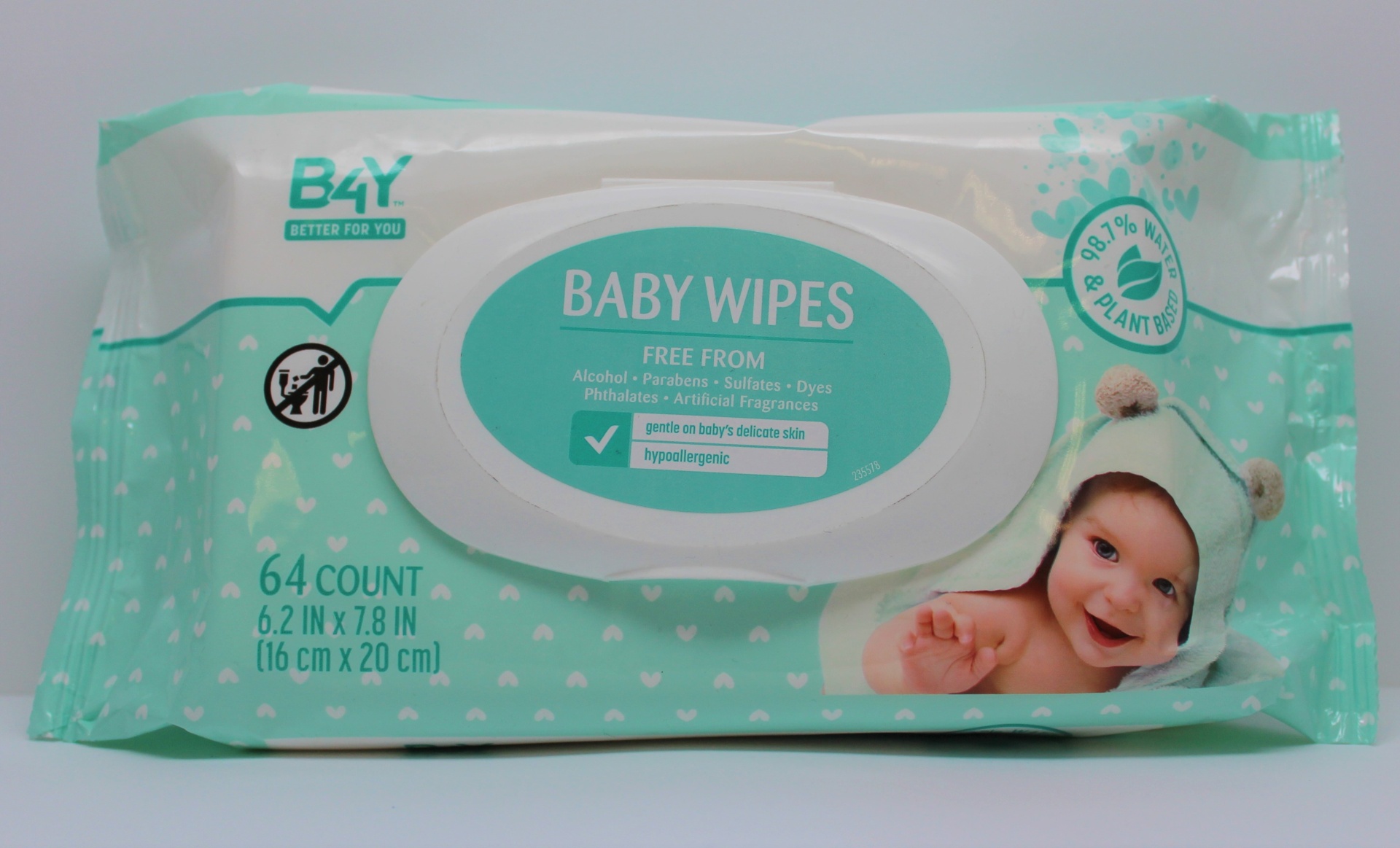 slide 1 of 1, B4Y Better For You Baby Wipes, 64 ct