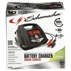 Schumacher 100/30/6/2 Amp Battery Charger/Engine Starter, 1 ct
