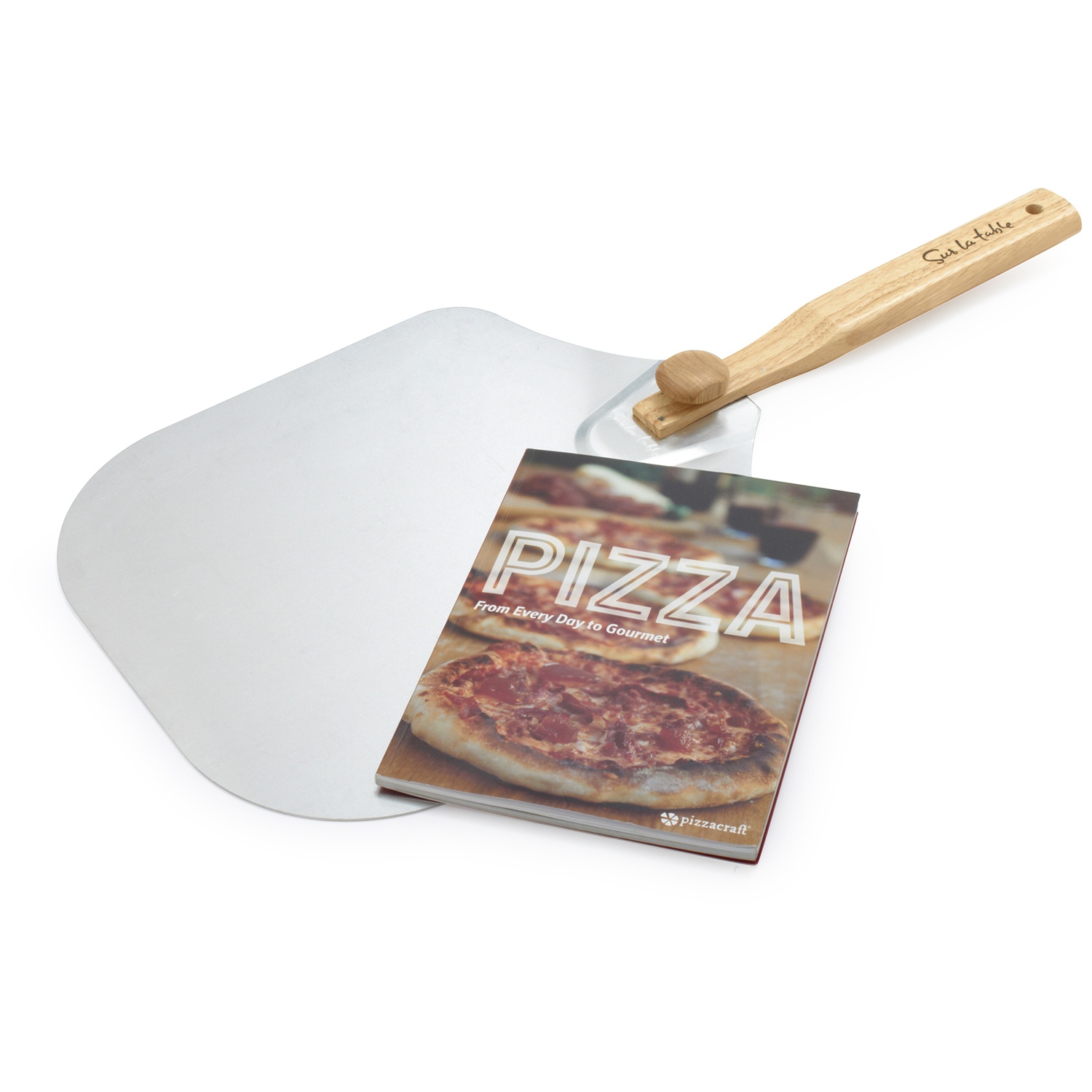 slide 1 of 1, Sur La Table Folding Pizza Peel and Recipe Book Set, 1 ct