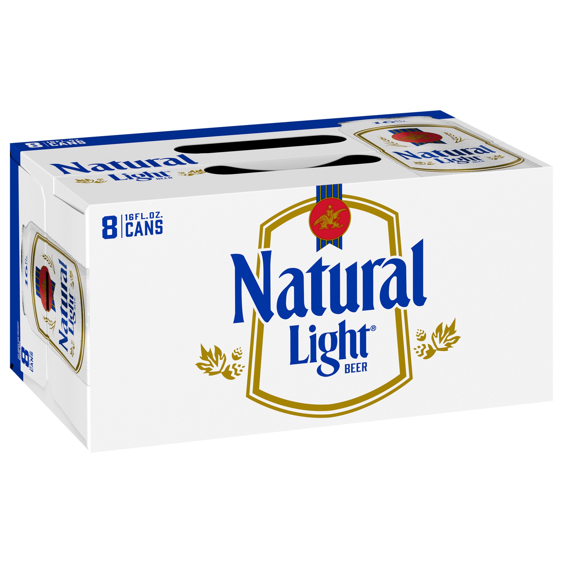 slide 1 of 8, Natural Light Beer, 8 Pack 16 fl. oz. Cans, 4.2% ABV, 8 ct; 16 fl oz