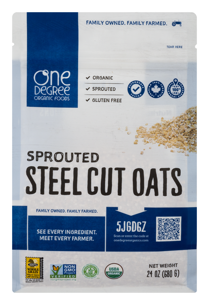 slide 1 of 1, One Degree Organic Foods Organic Foods Sprouted Steel Cut Oats, 24 oz