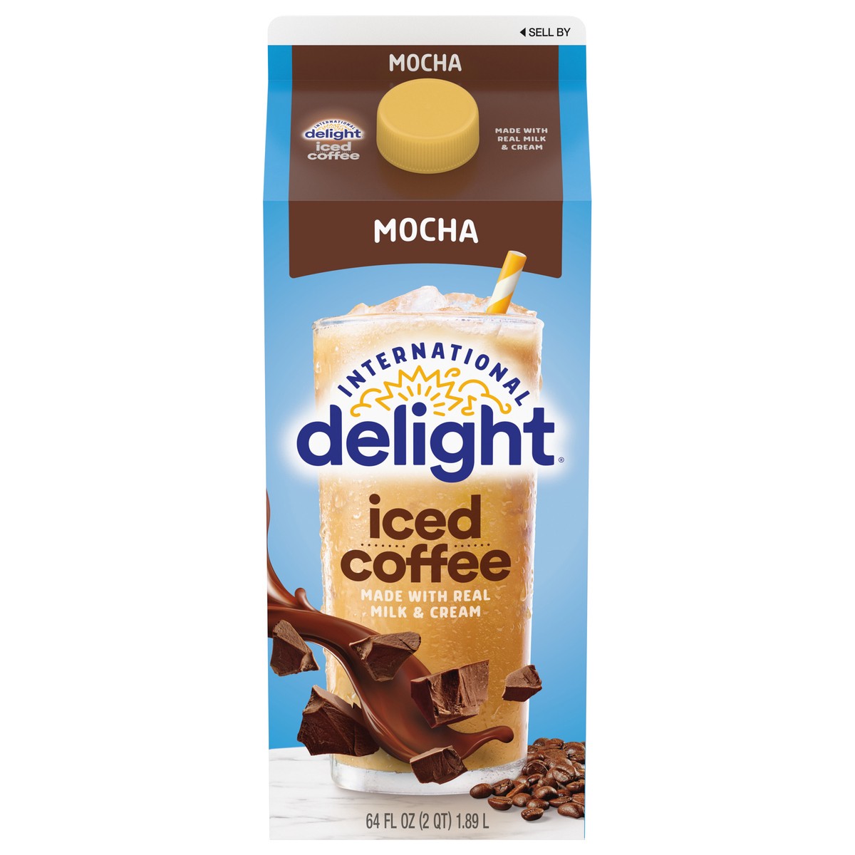 slide 1 of 5, International Delight Iced Coffee, Mocha, 64 FL OZ Carton, 64 fl oz