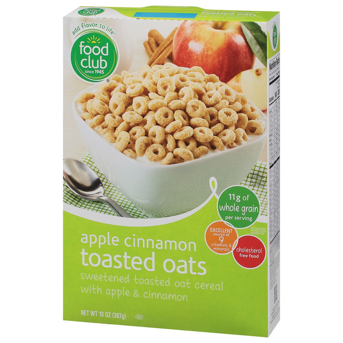 slide 4 of 4, Food Club Toasted Oats Apple Cinnamon Cereal 13 oz, 13 oz