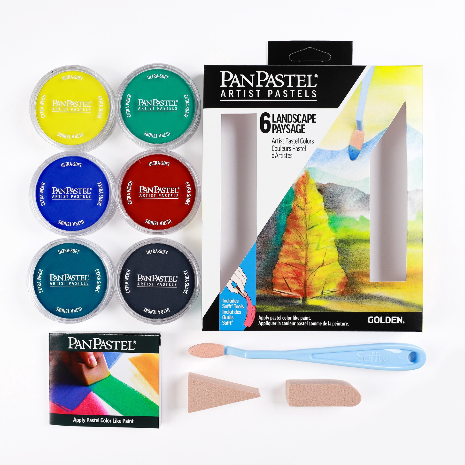 slide 7 of 9, Panpastel 6 Color Artist Pastels Set, includes sofft® knife and cover and 2 sponge bars