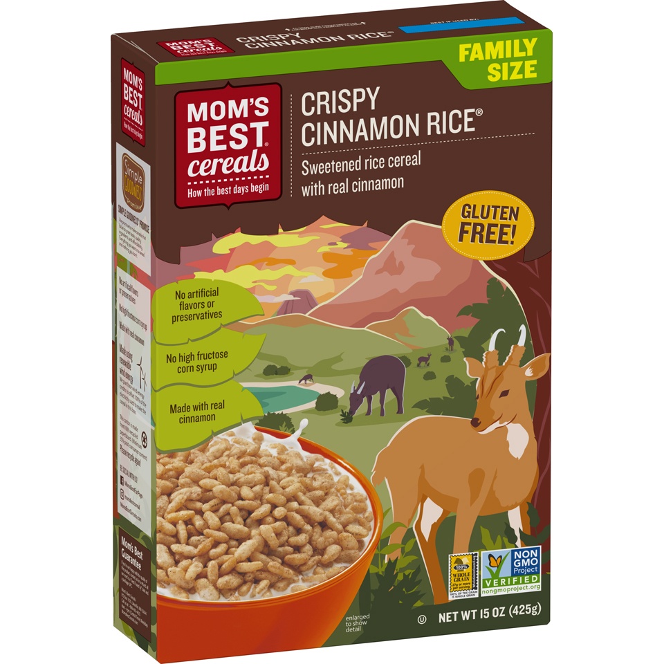 slide 2 of 8, Mom's Best Crispy Cinnamon Rice Cereal, 15 oz