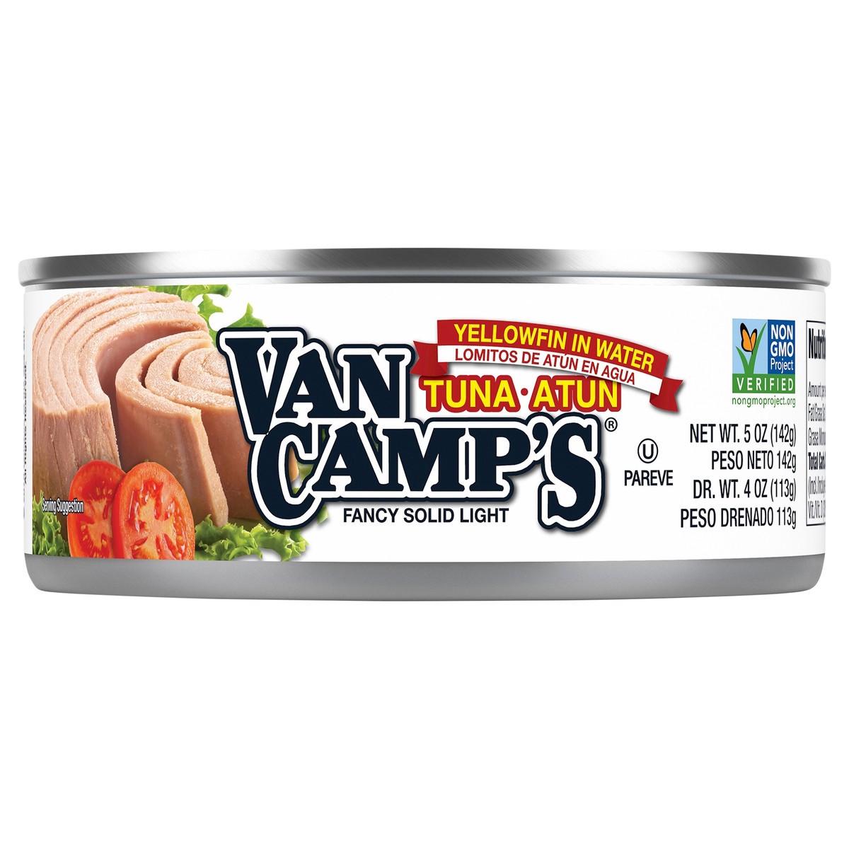 slide 1 of 8, Van Camp's Seafood Solid Light Yellowfin Tuna in Water 5 oz, 5 oz