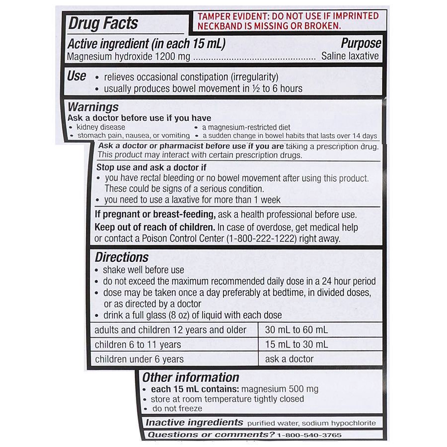 slide 4 of 5, Walgreens Milk of Magnesia, Sugar Free Regular, 12 fl oz