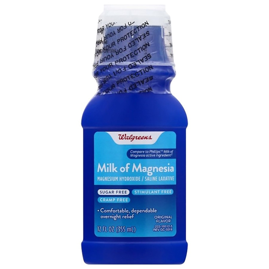 slide 1 of 1, Walgreens Milk of Magnesia, Sugar Free Regular, 12 fl oz