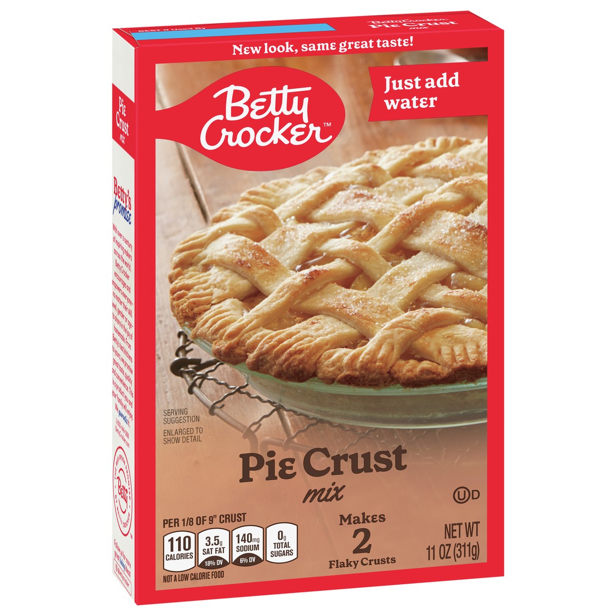 slide 7 of 9, Betty Crocker Pie Crust Mix, Makes Two 9-inch Crusts, 11 oz., 11 oz