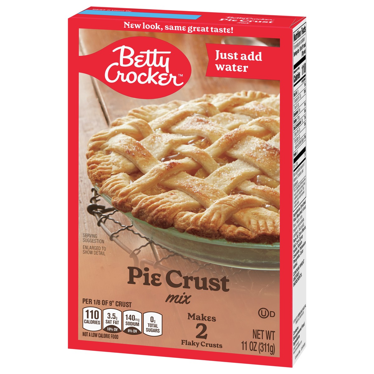 slide 2 of 9, Betty Crocker Pie Crust Mix, Makes Two 9-inch Crusts, 11 oz., 11 oz