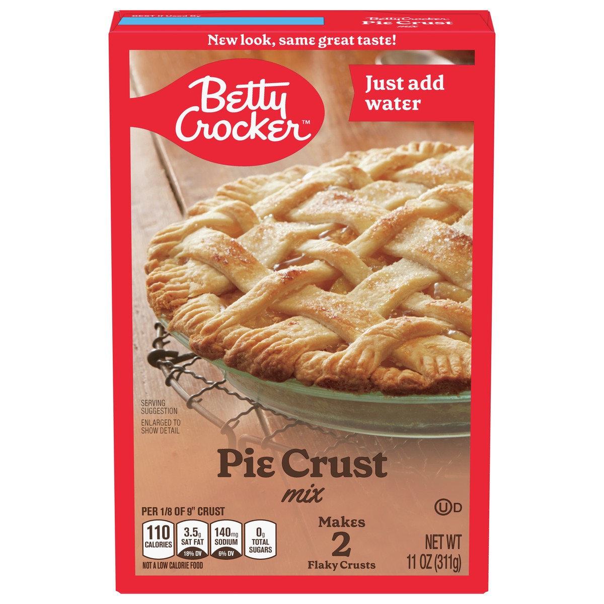 slide 1 of 9, Betty Crocker Pie Crust Mix, Makes Two 9-inch Crusts, 11 oz., 11 oz