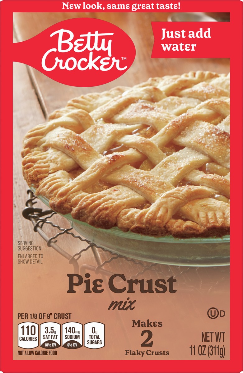 slide 4 of 9, Betty Crocker Pie Crust Mix, Makes Two 9-inch Crusts, 11 oz., 11 oz