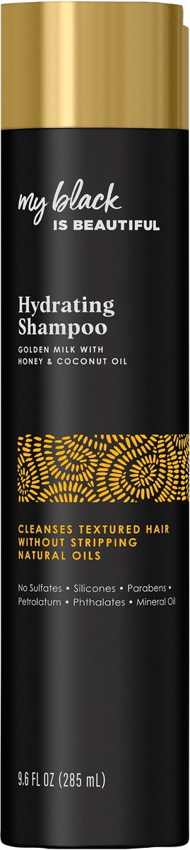 slide 2 of 3, My Black is Beautiful Hydrating Shampoo, Sulfate Free, for Curly and Coily Hair with Coconut Oil, Honey, and Tumeric, 9.6 fl oz, 9.6 fl oz