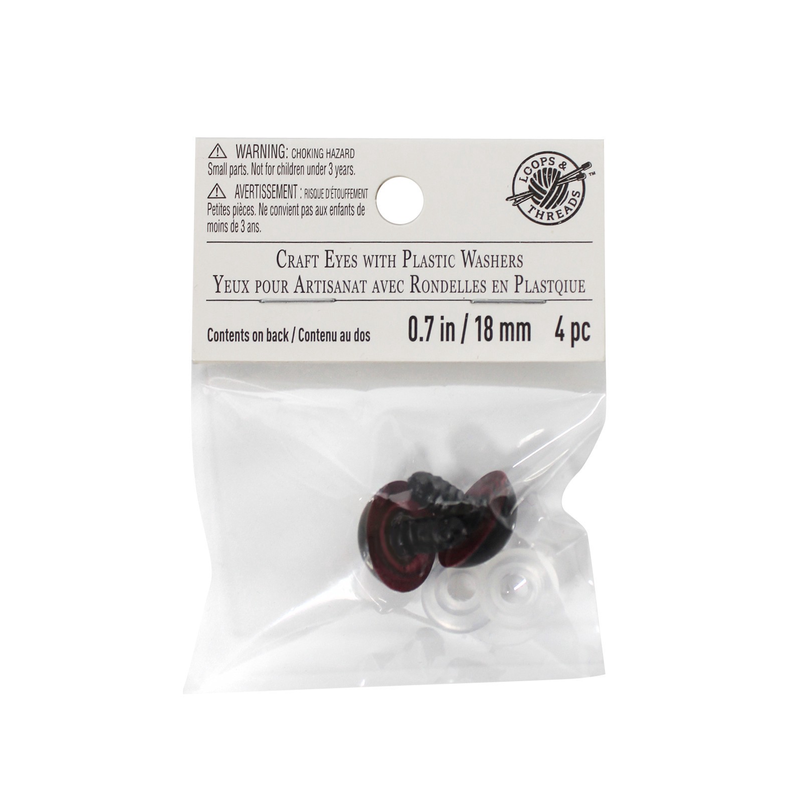 slide 5 of 5, Craft Eyes With Plastic Washers By Loops & Threads, 18 mm