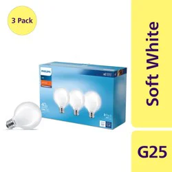 Philips 3.8-Watt Globe G25 LED Light Bulbs