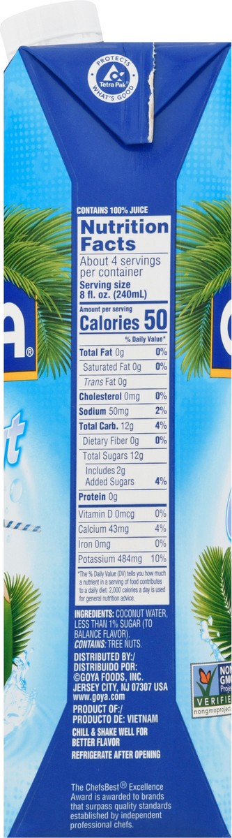 slide 3 of 9, Goya 100% Pure Coconut Water - 33.8 fl oz, 33.8 fl oz