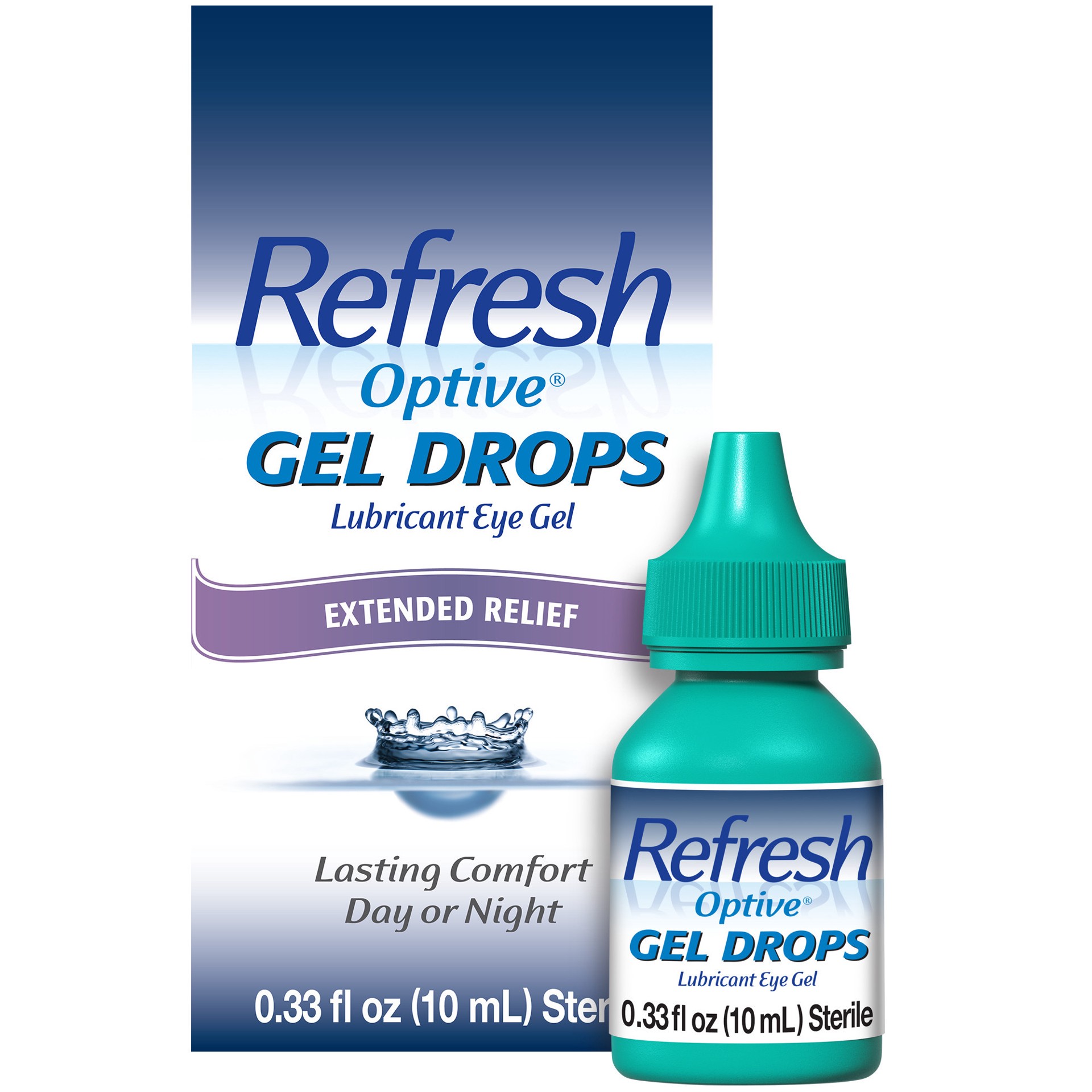 slide 1 of 1, Refresh Optive Gel Drops Lubricant Eye Gel Preserved Tears, 0.33 fl oz (10 mL), 10 ml