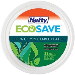Hefty EcoSave Compostable Plates - 22 Each