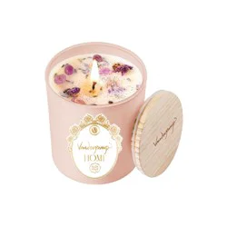 Vanderpump Home Dried Flowers Candle with Lid - Signature Pink