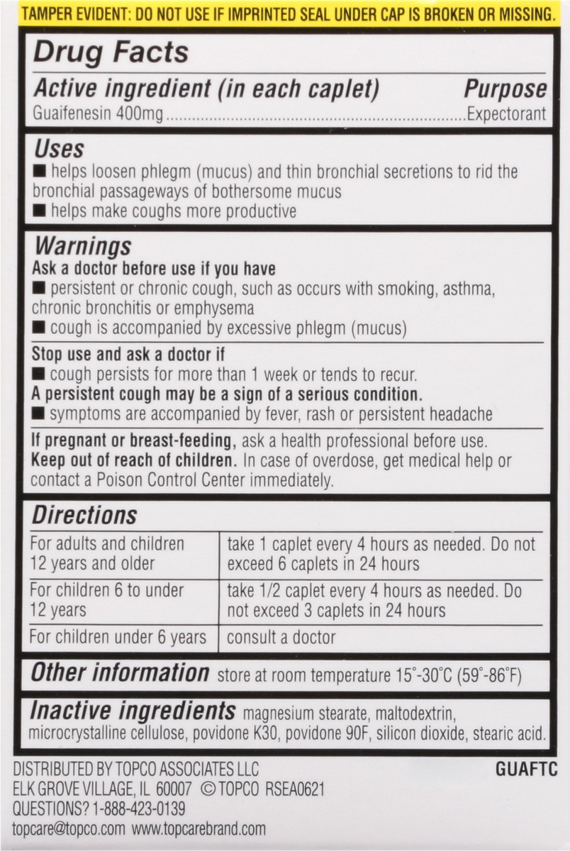 slide 9 of 9, TopCare Chest Congestion Relief, 50 ct