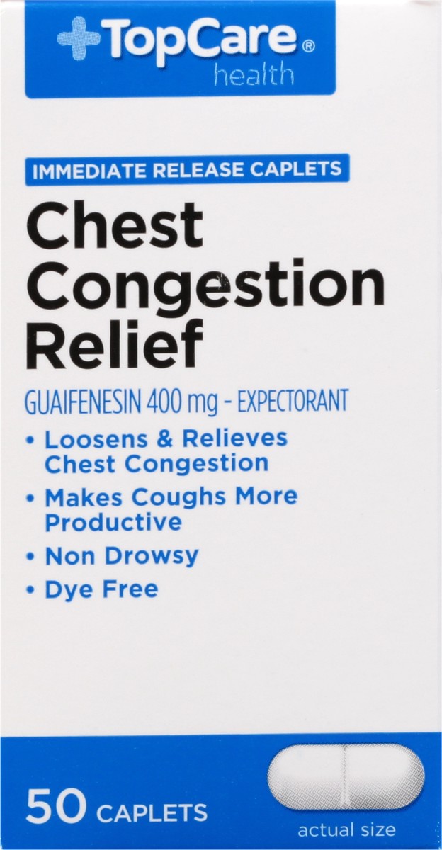 slide 8 of 9, TopCare Chest Congestion Relief, 50 ct