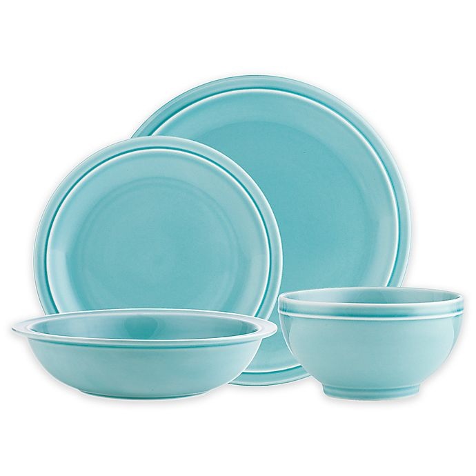 slide 1 of 2, Godinger Chaddsford Dinnerware Set - Aqua, 16 ct