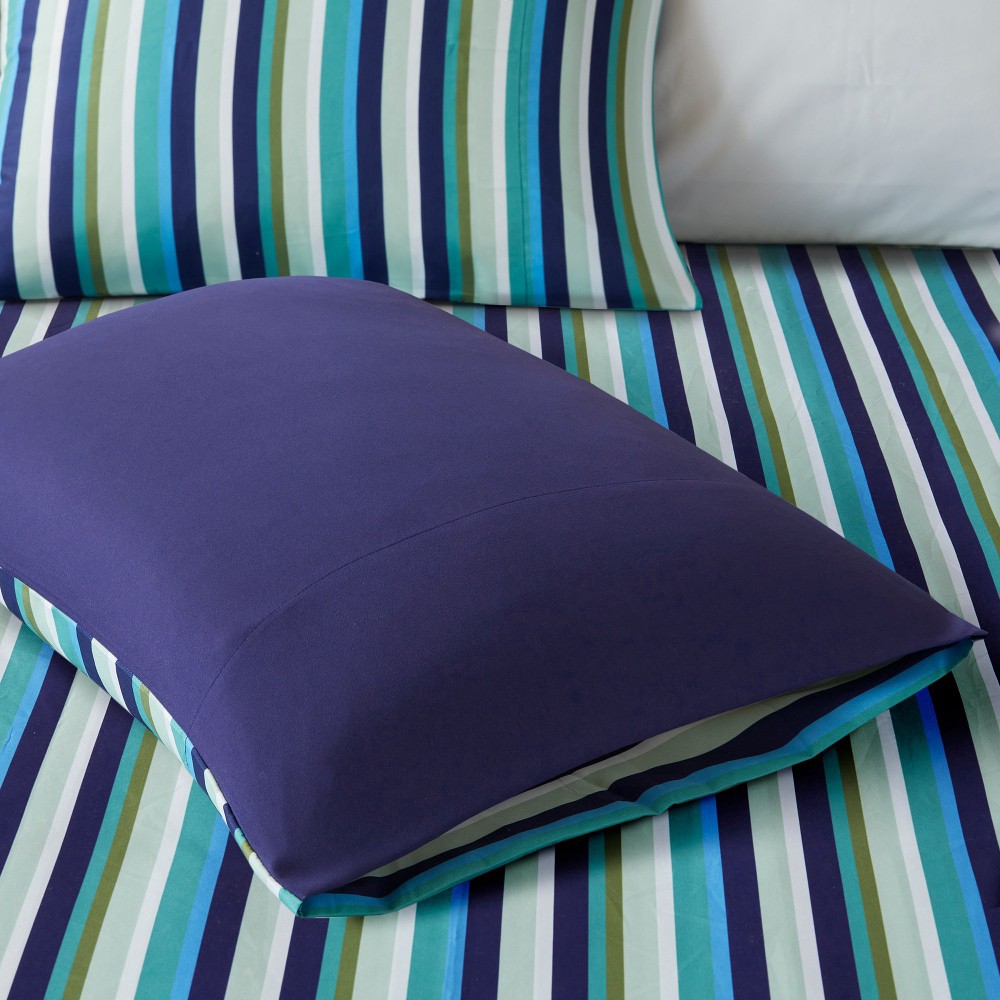 slide 4 of 4, Everyday Living Twin Reversable Duvet Set - Multi Stripe, Twin Size