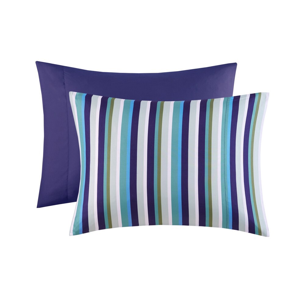 slide 2 of 4, Everyday Living Twin Reversable Duvet Set - Multi Stripe, Twin Size