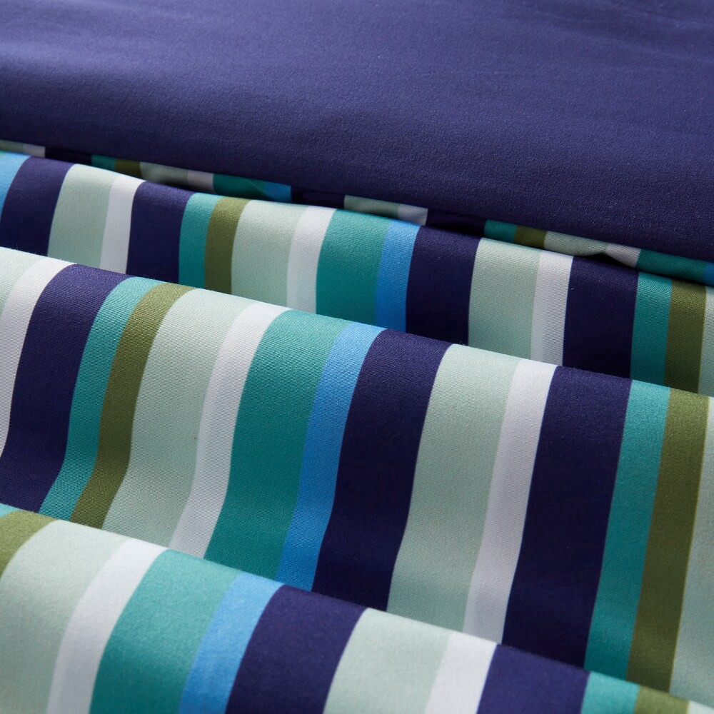 slide 3 of 4, Everyday Living Twin Reversable Duvet Set - Multi Stripe, Twin Size