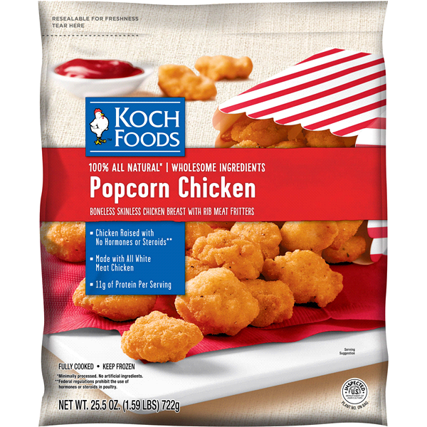slide 1 of 1, Koch Foods Popcorn Chicken, 25.5 oz