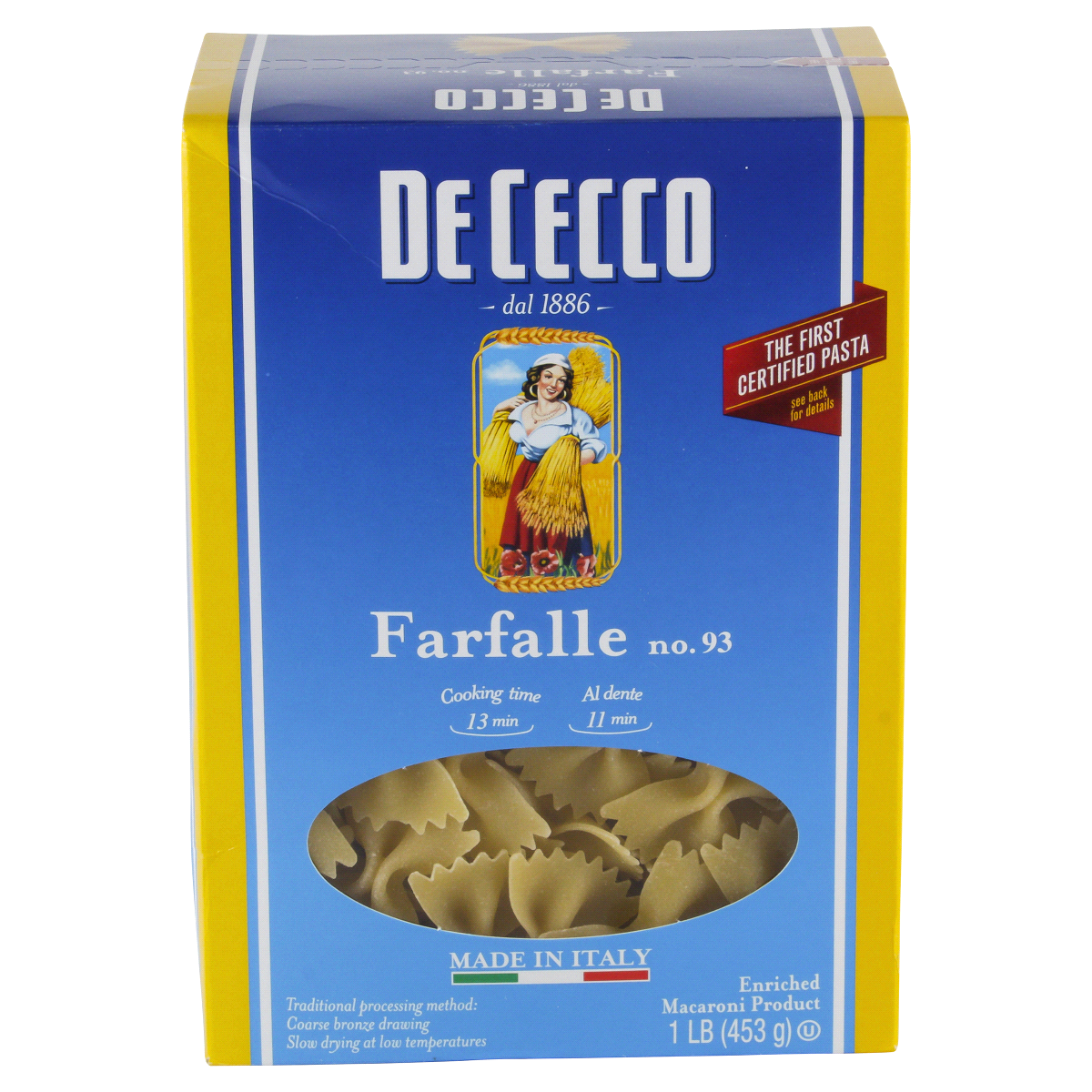 slide 1 of 1, De Cecco Farfalle No. 93, 16 oz