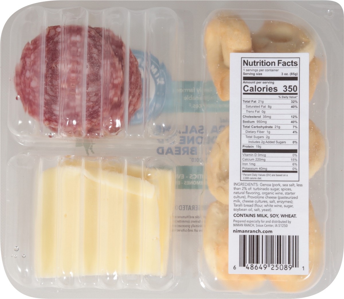 slide 12 of 14, Niman Ranch All Natural Genoa Salame Provolone & Taralli Bread 3 oz, 3 oz