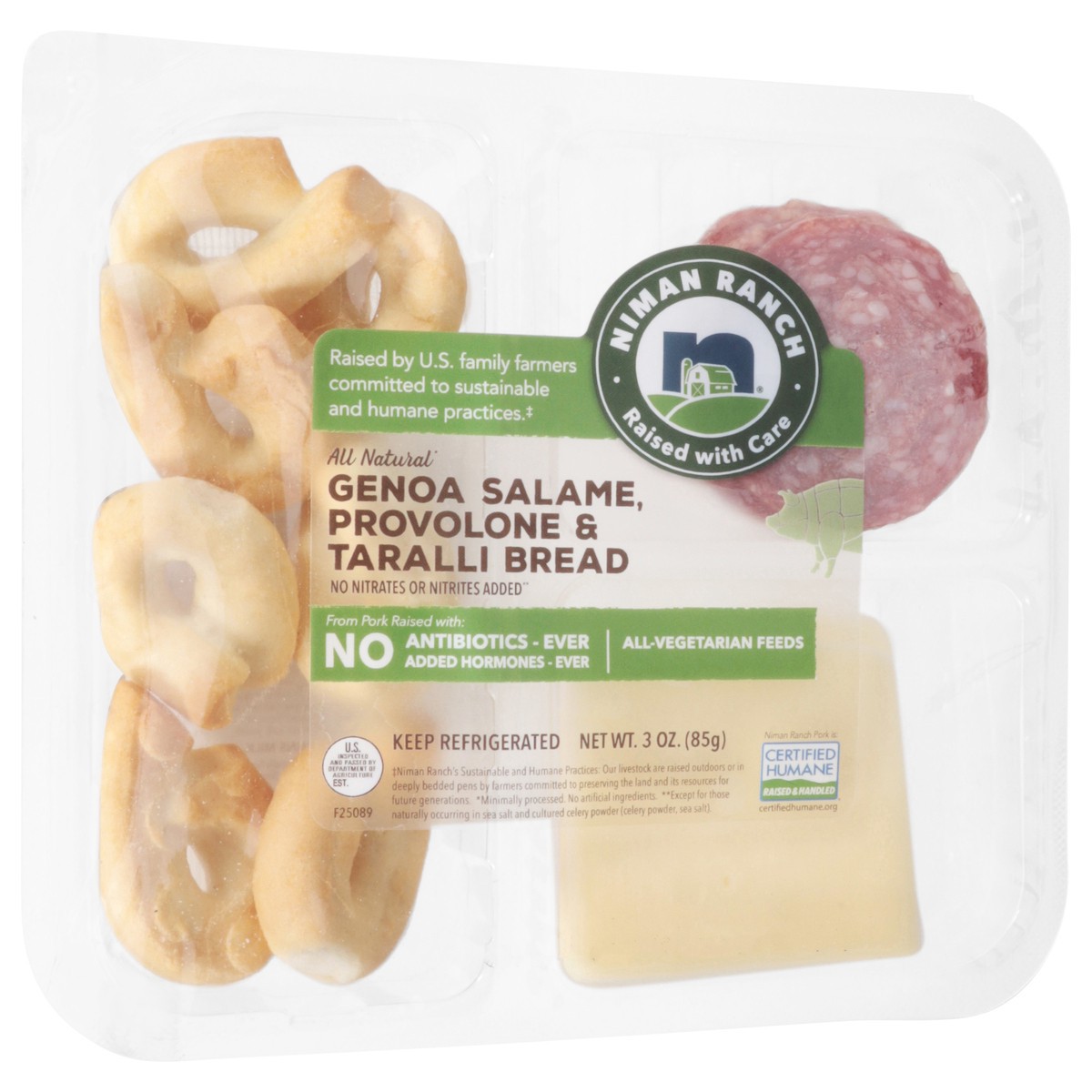 slide 13 of 14, Niman Ranch All Natural Genoa Salame Provolone & Taralli Bread 3 oz, 3 oz
