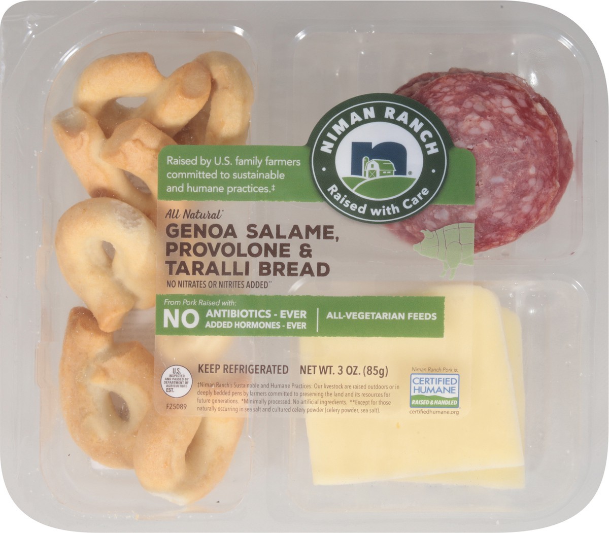 slide 5 of 14, Niman Ranch All Natural Genoa Salame Provolone & Taralli Bread 3 oz, 3 oz