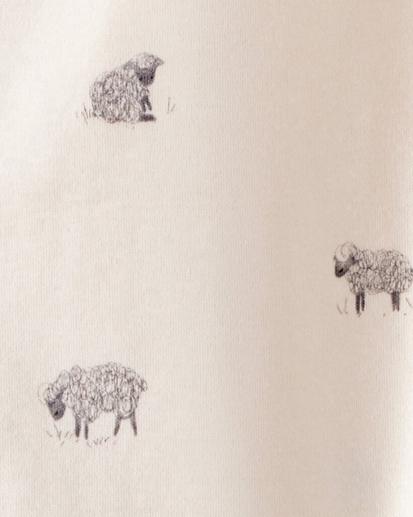 slide 3 of 3, Carter's Baby Sheep Print 100% Cotton Long-Sleeve Sleep & Play - Ivory Ivory NB, 1 ct
