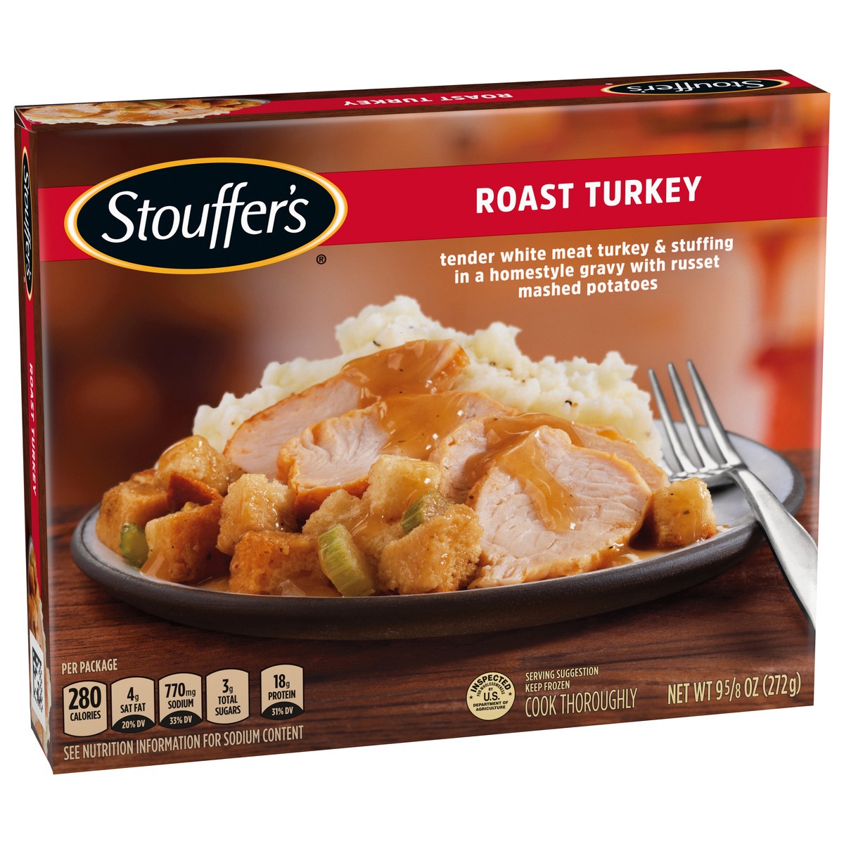 slide 2 of 9, Stouffer's Roast Turkey Frozen Meal, 9.62 oz