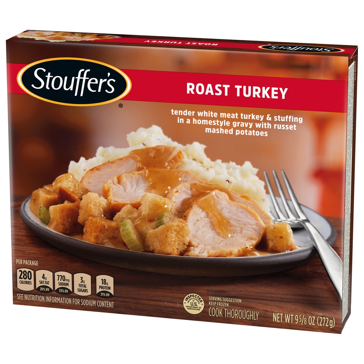 slide 3 of 9, Stouffer's Roast Turkey Frozen Meal, 9.62 oz