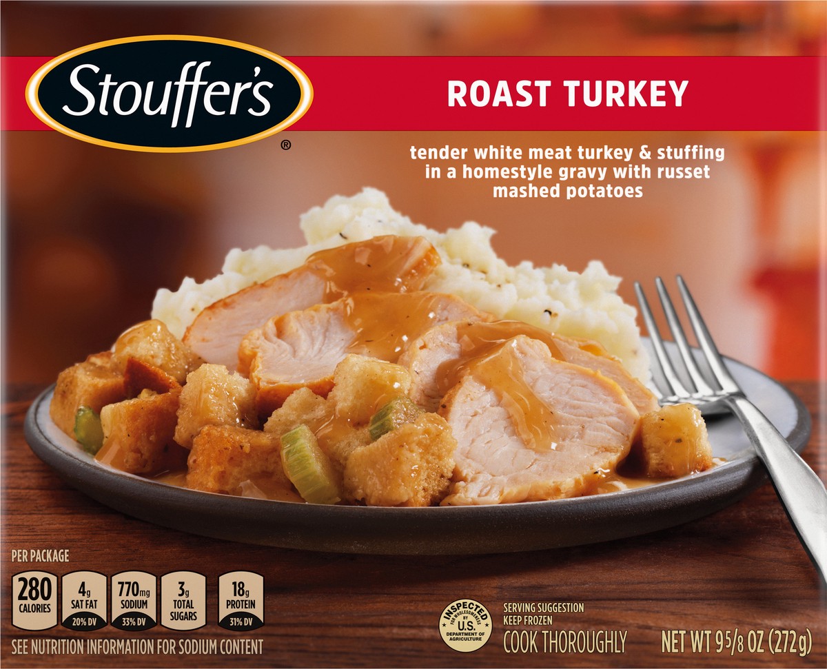 slide 5 of 9, Stouffer's Roast Turkey Frozen Meal, 9.62 oz