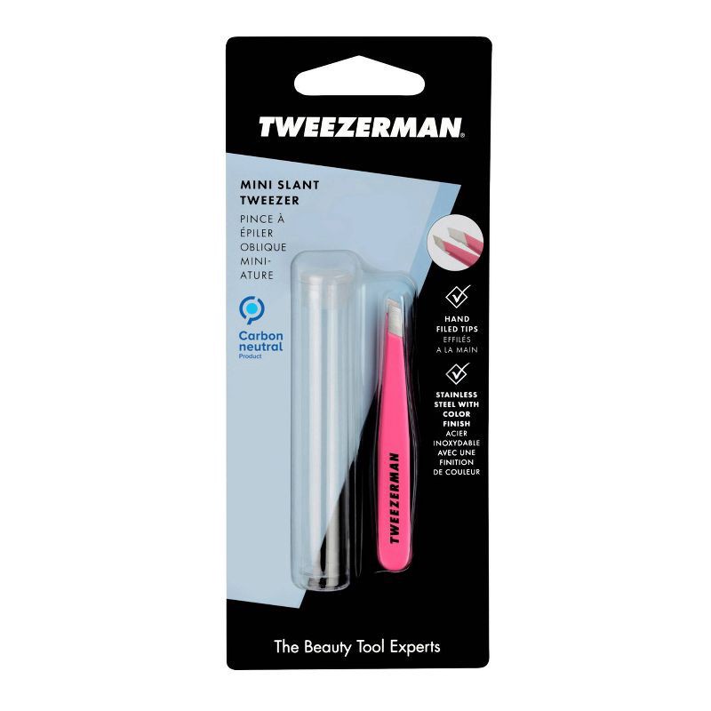 slide 6 of 7, Tweezerman Neon Pink Mini Slant Tweezer 1 ea, 1 ct