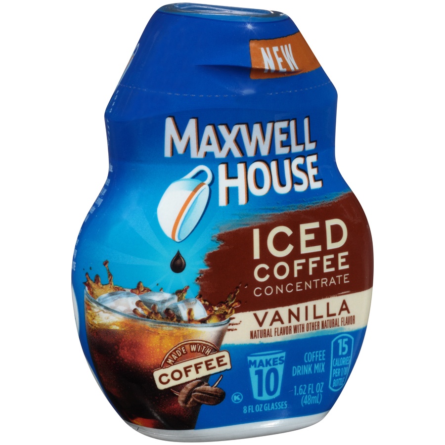 slide 2 of 8, Maxwell House Iced Coffee Concentrate Vanilla Beverage Mix Instant Coffee, 1.64 oz