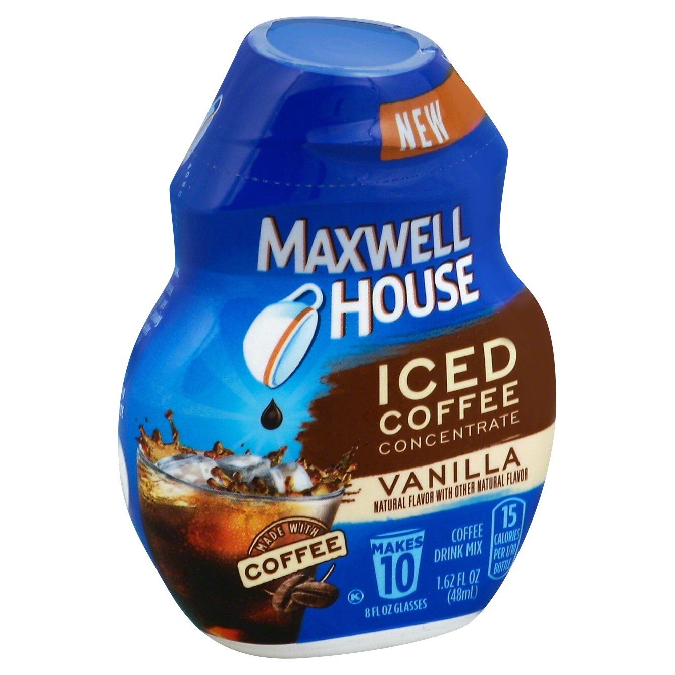 slide 1 of 8, Maxwell House Iced Coffee Concentrate Vanilla Beverage Mix Instant Coffee, 1.64 oz