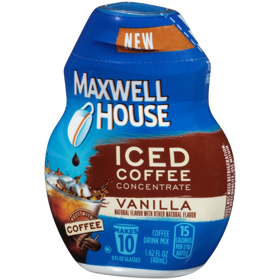 slide 3 of 8, Maxwell House Iced Coffee Concentrate Vanilla Beverage Mix Instant Coffee, 1.64 oz