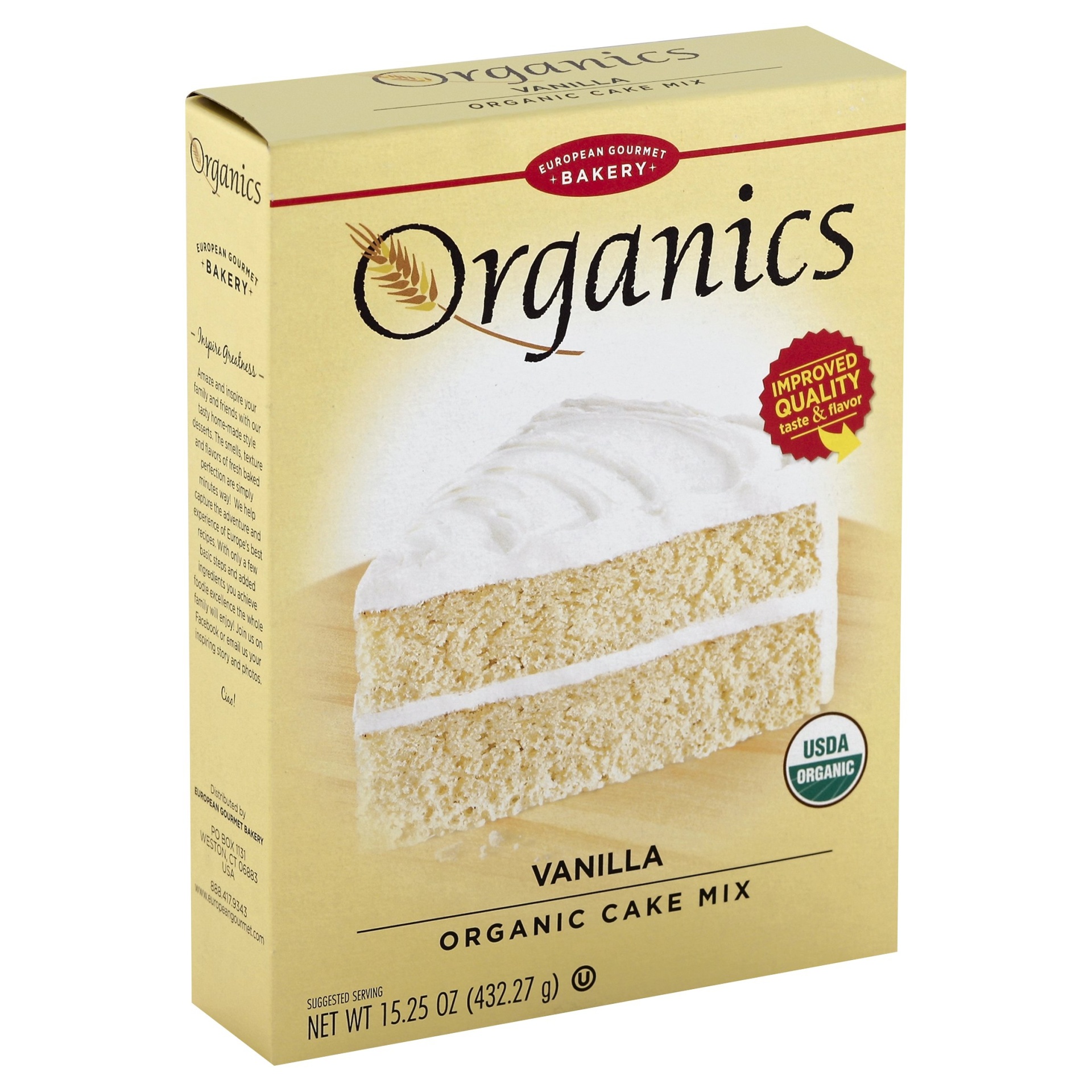 slide 1 of 1, European Gourmet Bakery Organic Vanilla Cake Mix, 15.25 oz