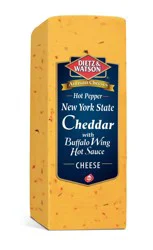 Dietz & Watson Sliced Hot Pepper Cheddar Cheese With Buffalo Wing Hot Sauce